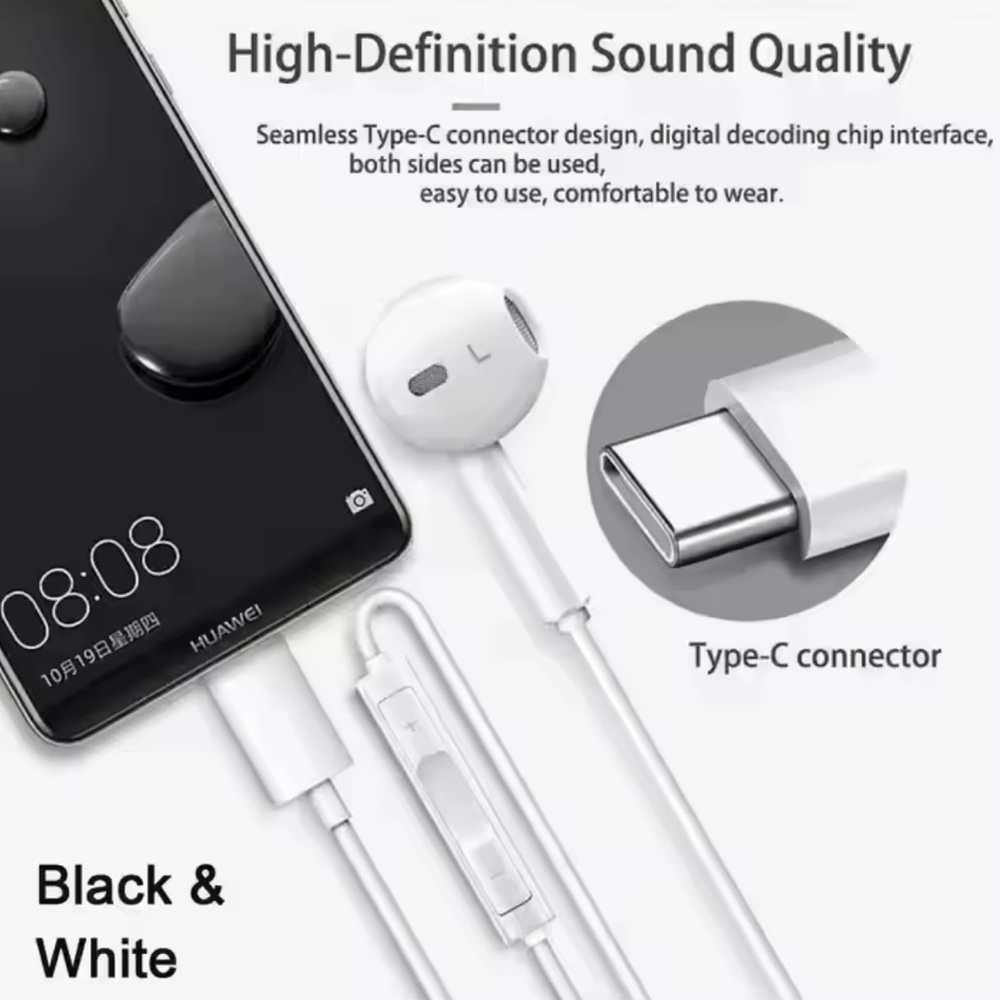 NWT - EARBUDS - USBC White Wired Earbuds with USB-C Connector headphones - Picture 2 of 4